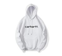 NITRY Men'S Hooded Pullover Lightweight Personality Fashion Long Sleeves Sweatshirt Classic Sport All-Match Casual Sweatshirts G-White XL