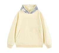 NITRY Men'S Hooded Pullover Lightweight Sport Fashion Long Sleeves Sweatshirt Classic Casual Printed Splicing Sweatshirts H-Beige L