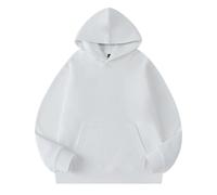 NITRY Men'S Hooded Pullover Lightweight Sport Fashion Long Sleeves Sweatshirt Classic Casual Solid Color Sweatshirts A-White XXL