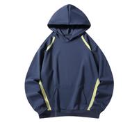 NITRY Men'S Hooded Pullover Lightweight Sport Fashion Long Sleeves Sweatshirt Classic Comfortable Casual Sweatshirts D-Dark Blue XL