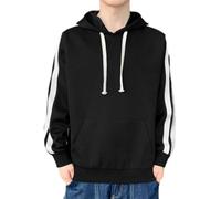 NITRY Men'S Hooded Pullover Lightweight Sport Fashion Long Sleeves Sweatshirt Classic Kangaroo Pocket Casual Sweatshirts C-Black L
