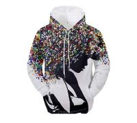 NITRY Men'S Hooded Pullover Youth Personality Trend Hoodies Digital Printing Kangaroo Pocket Long Sleeved Sweatshirt BB-02 XL