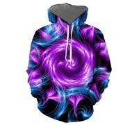 NITRY Men'S Hooded Pullover Youth Personality Trend Leisure Hoodies Kangaroo Pocket Digital Printing Long Sleeved Sweatshirt AA-01 L