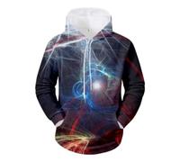 NITRY Men'S Hooded Pullover Youth Personality Trend Leisure Long Sleeved Sweatshirt Digital Printing Kangaroo Pocket Hoodies DD-04 S
