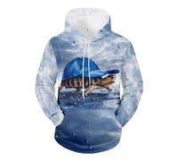 NITRY Men'S Hooded Pullover Youth Personality Trend Long Sleeved Sweatshirt Digital Printing Kangaroo Pocket Hoodies BB-02 M