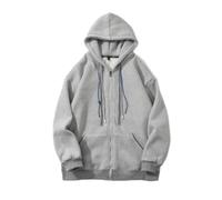 NITRY Men'S Hoodie Jacket Lightweight Sport Fashion Sweatshirt Classic Casual Solid Color Long Sleeves Sweatshirts C-Light Grey 3XL