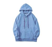 NITRY Men'S Hoodie Jacket Lightweight Sport Fashion Sweatshirt Classic Casual Solid Color Long Sleeves Sweatshirts D-Light Blue S
