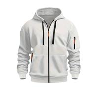 NITRY Men'S Hoodie Jacket Lightweight Sport Kangaroo Pocket Sweatshirt Classic Fashion Casual Long Sleeves Sweatshirts B-White M