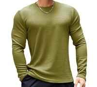 NITRY Men's Knitted Sweater Breathable Lapels Solid Color Long Sleeves Pullover Temperament Fashion Casual Knitwear K-Green XXL