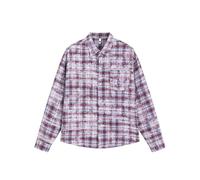 NITRY Men's Long-Sleeve Shirt Regular Fit Button Placket Lapels Shirts Classic Casual Trend Tie-Dyed Shirtjacket C-Red 4XL