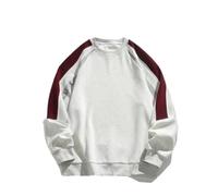 NITRY Men'S Long-Sleeve Sweatshirt Casual Sport Color Matching Pullover Youth Personality Trend Sweatshirts A-White Grey 3XL