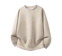 NITRY Men'S Long-Sleeve Sweatshirt Regular Fit Sport Casual Solid Color Pullover Youth Personality Trend Sweatshirts J-Beige XL