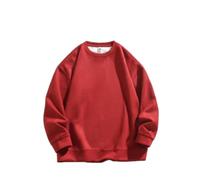 NITRY Men'S Long-Sleeve Sweatshirt Regular Fit Sport Casual Solid Color Pullover Youth Personality Trend Sweatshirts E-Red XL