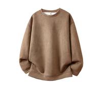 NITRY Men'S Long-Sleeve Sweatshirt Regular Fit Sport Casual Solid Color Pullover Youth Personality Trend Sweatshirts O-Khaki M
