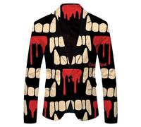 NITRY Men'S Long Sleeved Suit 3D Digital Printing Casual Fashion Blazer Banquet Festival Retro Trend Transitional Jacket AA-04 S