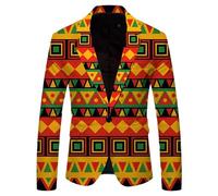 NITRY Men'S Long Sleeved Suit 3D Digital Printing Casual Fashion Transitional Jacket Banquet Festival Retro Trend Blazer AA-11 XL