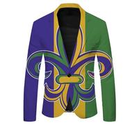 NITRY Men'S Long Sleeved Suit 3D Digital Printing Fashion Casual Blazer Banquet Festival Retro Trend Transitional Jacket AA-05 M