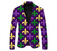 NITRY Men'S Long Sleeved Suit 3D Digital Printing Fashion Casual Blazer Banquet Festival Retro Trend Transitional Jacket AA-04 XL