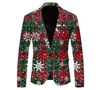 NITRY Men'S Long Sleeved Suit 3D Digital Printing Fashion Casual Transitional Jacket Banquet Festival Retro Trend Blazer AA-12 S