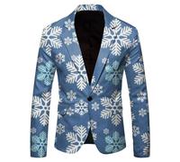 NITRY Men'S Long Sleeved Suit 3D Digital Printing Fashion Casual Transitional Jacket Banquet Festival Retro Trend Blazer AA-05 S