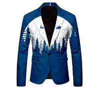 NITRY Men'S Long Sleeved Suit 3D Digital Printing Fashion Transitional Jacket Banquet Festival Retro Trend Blazer AA-11 M