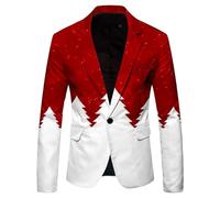 NITRY Men'S Long Sleeved Suit 3D Digital Printing Fashion Transitional Jacket Banquet Festival Retro Trend Blazer AA-09 M