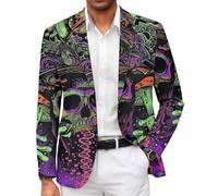 NITRY Men'S Long Sleeved Suit Banquet Festival Retro Trend Blazer 3D Digital Printing Casual Transitional Jacket AA-07 XL
