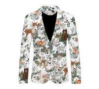 NITRY Men'S Long Sleeved Suit Banquet Festival Retro Trend Transitional Jacket 3D Digital Printing Casual Fashion Blazer AA-01 3XL