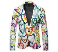 NITRY Men'S Long Sleeved Suit Banquet Festival Retro Trend Transitional Jacket 3D Digital Printing Fashion Casual Blazer AA-04 XL