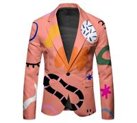 NITRY Men'S Long Sleeved Suit Banquet Festival Retro Trend Transitional Jacket 3D Digital Printing Fashion Casual Blazer AA-02 3XL