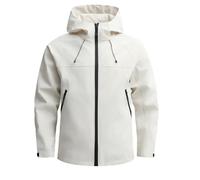 NITRY Men'S Softshell Jacket Lightweight Fashion Sport Casual Hooded Jackets Mountaineering Camping Hiking Outdoorjacket G-White XXL