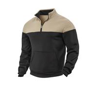 NITRY Men'S Sweatshirt Casual Fashion Color Matching Checkered Pullover Classic Kangaroo Pocket Sport Long Sleeve Sweatshirts B-Black M