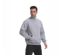 NITRY Men'S Sweatshirt Casual Fashion Solid Color Checkered Pullover Classic Kangaroo Pocket Sport Long Sleeve Sweatshirts A-Light Grey 3XL