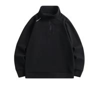 NITRY Men'S Sweatshirt Casual Fashion Solid Color Pullover Classic Personality Trend Sport Long Sleeve Sweatshirts J-Black L