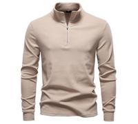NITRY Men'S Sweatshirt Casual Fashion Sport Pullover Classic Personality Trend Long Sleeve Sweatshirts I-Khaki M