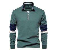 NITRY Men'S Sweatshirt Casual Fashion Sport Pullover Classic Personality Trend Long Sleeve Sweatshirts B-Dark Green M