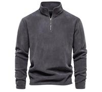 NITRY Men'S Sweatshirt Classic Personality Trend Sport Long Sleeve Sweatshirts Casual Fashion Solid Color Pullover K-Dark Grey S