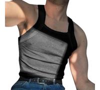 NITRY Men's Tank Top Lightweight Fashion Casual Sportshirt Soft Sweating Breathable Sleeveless T-Shirt Outdoor Exercise Running Muscle Shirt C-Black S