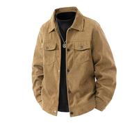 NITRY Men'S Transitional Jacket Button Placket With Pockets Long-Sleeve Jackets Classic Fashion Casual Outdoor-Jacket K- Caramel 3XL