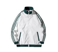 NITRY Men'S Transitional Jacket Regular Fit With Pockets Color Matching Long-Sleeve Jackets Classic Fashion Casual Outdoor-Jacket G-White L