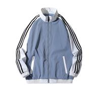 NITRY Men'S Transitional Jacket Regular Fit With Pockets Color Matching Long-Sleeve Jackets Classic Fashion Casual Outdoor-Jacket F-Blue 5XL