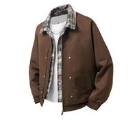 NITRY Men'S Transitional Jacket Regular Fit With Pockets Solid Color Long-Sleeve Jackets Classic Fashion Casual Outdoor-Jacket K-Coffee XL
