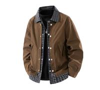 NITRY Men'S Transitional Jacket Regular Fit With Pockets Solid Color Long-Sleeve Jackets Classic Fashion Casual Outdoor-Jacket F-Coffee M