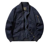 NITRY Men'S Transitional Jacket Zipper Placket With Pockets Long-Sleeve Jackets Classic Casual Solid Color Outdoor-Jacket B-Blue XXL