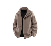 NITRY Men'S Transitional Jacket Zipper Placket With Pockets Long-Sleeve Jackets Classic Fashion Casual Solid Color Outdoor-Jacket E-Brown 3XL