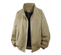 NITRY Men'S Transitional Jacket Zipper Placket With Pockets Long-Sleeve Jackets Classic Fashion Casual Solid Color Outdoor-Jacket A-Khaki 3XL