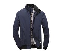 NITRY Men'S Transitional Jacket Zipper Placket With Pockets Long-Sleeve Jackets Classic Lightweight Fashion Casual Outdoor-Jacket C-Blue 4XL