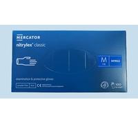 Nitrylex Classic Disposable Nitrile Gloves, Powder Free, 100 Pcs, Blue, Size M