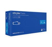 Nitrylex Disposable Nitrile Glove, Powder Free, Blue, Size XL, Pack of 100