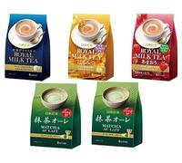 Nitto Kocha Royal Milk Tea Powder Japanese 4 Flavors Assortment Milk Tea/Honey/Strawberry/Matcha Latte